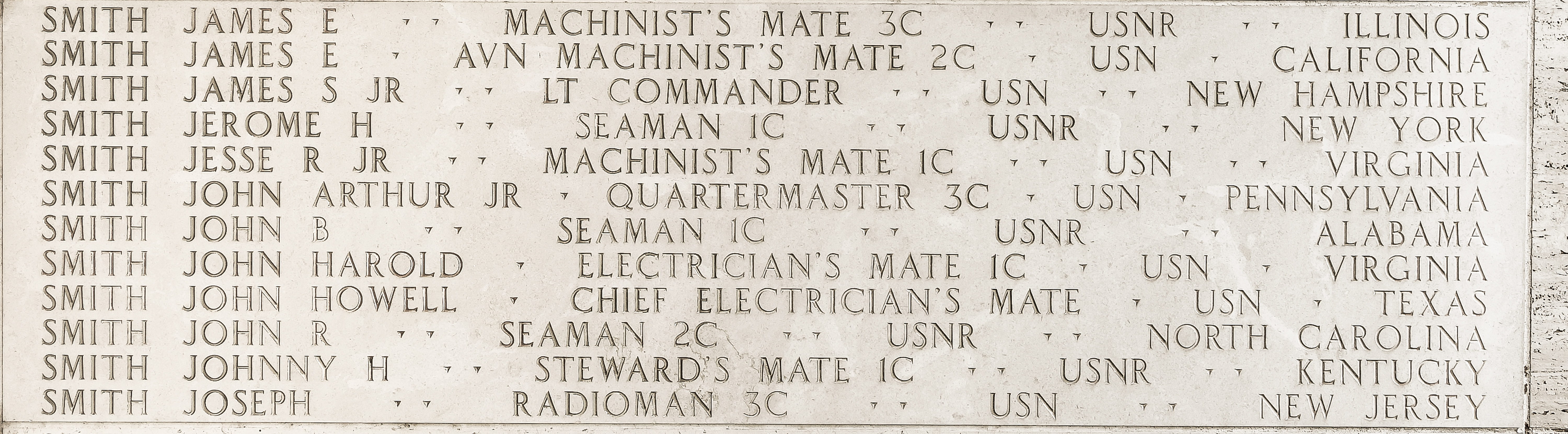 John Howell Smith, Chief Electrician's Mate